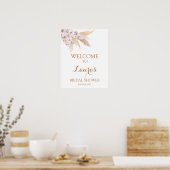 Pampas Grass Boho Chic Bridal Begrüßungszeichen Poster (Küche)