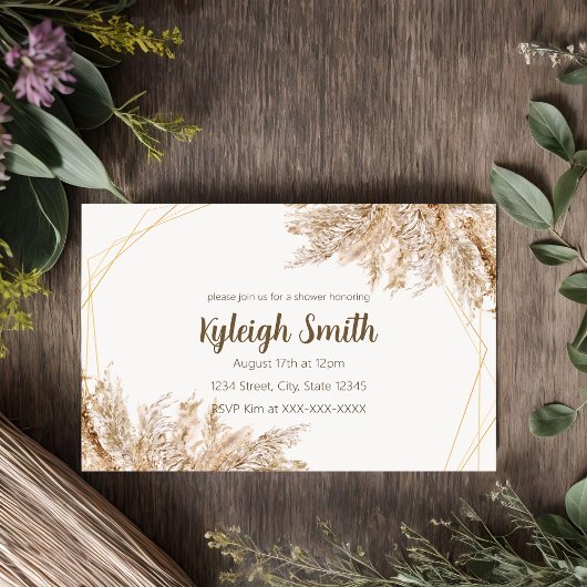 Pampas Grass Boho Chic Einladung