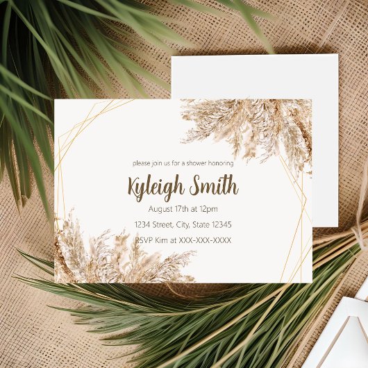 Pampas Grass Boho Chic Einladung