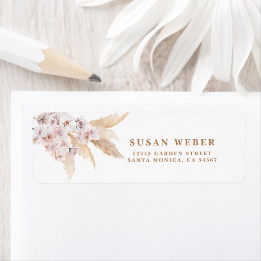 Pampas Grass boho chic Einladung Label (Insitu)