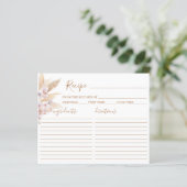 Pampas Grass Boho Chic Rezept Card (Stehend Vorderseite)