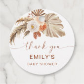 Pampas Grass Boho Danke für die Wüste Baby Dusche Geschenkanhänger (Rückseite)