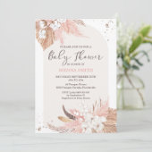Pampas Grass Boho Desert Baby Dusche Einladung (Stehend Vorderseite)