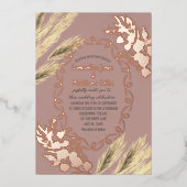 Pampas Grass Boho Dusty Rose Folieneinladung (Vorderseite)