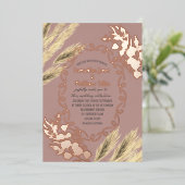 Pampas Grass Boho Dusty Rose Folieneinladung (Stehend vorne)