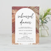 Pampas Grass Boho Earthy Probe Dinner Einladung (Stehend Vorderseite)