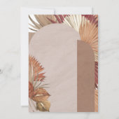Pampas Grass Boho Earthy Probe Dinner Einladung (Rückseite)