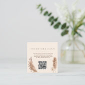 Pampas Grass Boho Elegant Wedding Begleitkarte (Stehend Vorderseite)