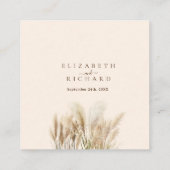 Pampas Grass Boho Elegant Wedding Begleitkarte (Rückseite)