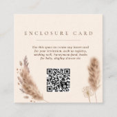 Pampas Grass Boho Elegant Wedding Begleitkarte (Vorderseite)