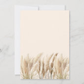 Pampas Grass Boho Elegant Wedding Einladung (Rückseite)
