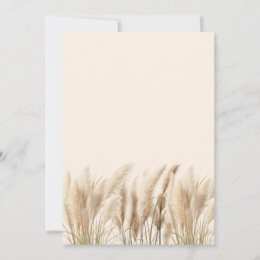 Pampas Grass Boho Elegant Wedding Einladung (Rückseite)