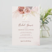 Pampas Grass Boho Fall Brautparty Einladung (Stehend Vorderseite)