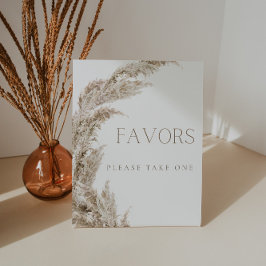 Pampas Grass Boho Favors-Zeichen Sockelschild