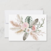 Pampas Grass Boho Feathers Dreamcatcher RSVP Card Karte (Rückseite)