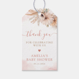 Pampas Grass Boho Floral Dessert Baby Dusche Geschenkanhänger
