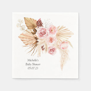 Pampas grass Boho Floral elegante Baby Dusche Serviette