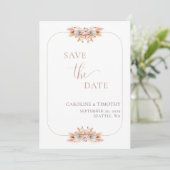 Pampas Grass Boho Floral Save the Date Card Einladung (Stehend Vorderseite)