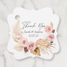 Pampas grass boho florale Aquarell Gastgeschenk Ho Geschenkanhänger