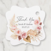 Pampas grass boho florale Aquarell Gastgeschenk Ho Geschenkanhänger (Rückseite)