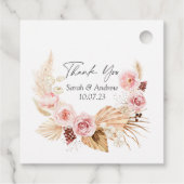 Pampas grass boho florale Aquarell Gastgeschenk Ho Geschenkanhänger (Rückseite)