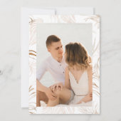 Pampas Grass Boho Foto Brautparty Einladung (Rückseite)