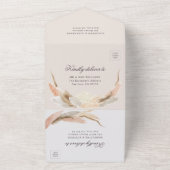 Pampas grass boho Foto QR Code Hochzeit All In One Einladung (Außenbereich)