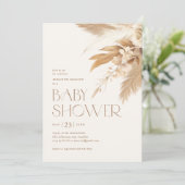 Pampas Grass Boho Gender Neutral Baby Dusche Einladung (Stehend Vorderseite)