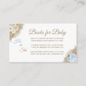 Pampas Grass Boho Gender Reveal Bücher für Baby Begleitkarte (Vorderseite)