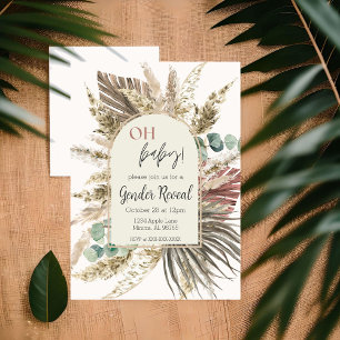 Pampas Grass Boho Gender Reveal Einladung