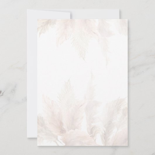 Pampas Grass Boho Getrocknete Blume Kinderdusche Einladung (Rückseite)