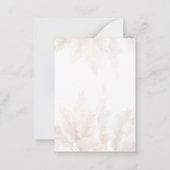 Pampas Grass Boho Getrocknete Blume Kinderdusche Mitteilungskarte (Rückseite)