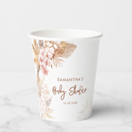 Pampas Grass Boho Girl Babydusche Pappbecher