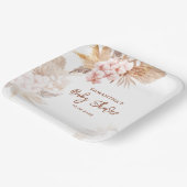 Pampas Grass Boho Girl Babydusche Pappteller (Gewinkelt)