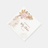 Pampas Grass Boho Girl Babydusche Serviette (Ecke)