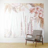Pampas Grass Boho Graduate Foto Stand Hintergrund Wandteppich (Beispiel (Horizontal))