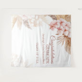 Pampas Grass Boho Graduate Foto Stand Hintergrund Wandteppich (Vorderseite (Horizontal))