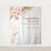 Pampas Grass Boho Graduate Foto Stand Hintergrund Wandteppich (Vorderseite)
