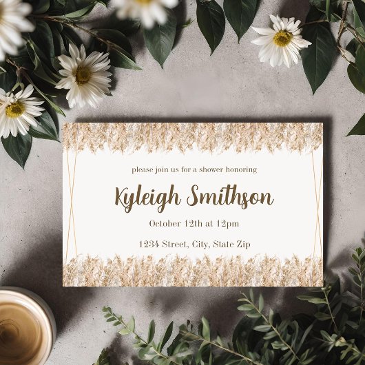 Pampas Grass Boho Invite Einladung