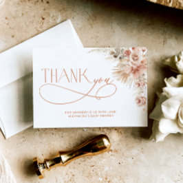 Pampas Grass Boho Kinderdusche Danke Karte