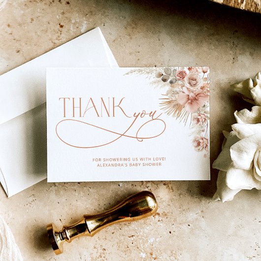 Pampas Grass Boho Kinderdusche Danke Karte