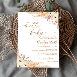 Pampas Grass Boho Kinderdusche Einladung