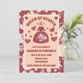 Pampas Grass Boho Königin des Herzens Geburtstag Einladung (Stehend Vorderseite)