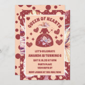 Pampas Grass Boho Königin des Herzens Geburtstag Einladung (Vorne/Hinten)