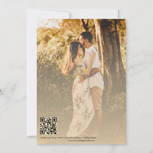 Pampas Grass | Boho Minimalistisch | QR Code Weddi Einladung (Rückseite)