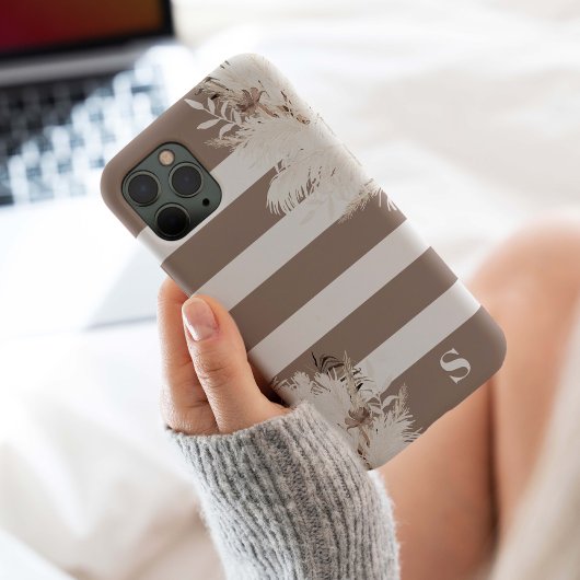 Pampas Grass Boho Monogram Case-Mate iPhone Hülle
