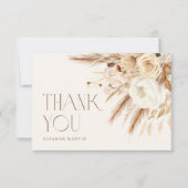 Pampas Grass Boho Neutrales Brautparty Dankeskarte (Vorderseite)