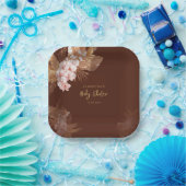 Pampas Grass Boho Pink Bläschen Baby Dusche Pappteller (Party)