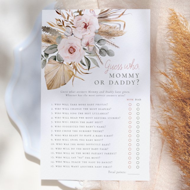 Pampas Grass Boho rät, wer Baby Showspiel (Von Creator hochgeladen)