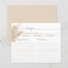 Pampas Grass boho Rezept Karte